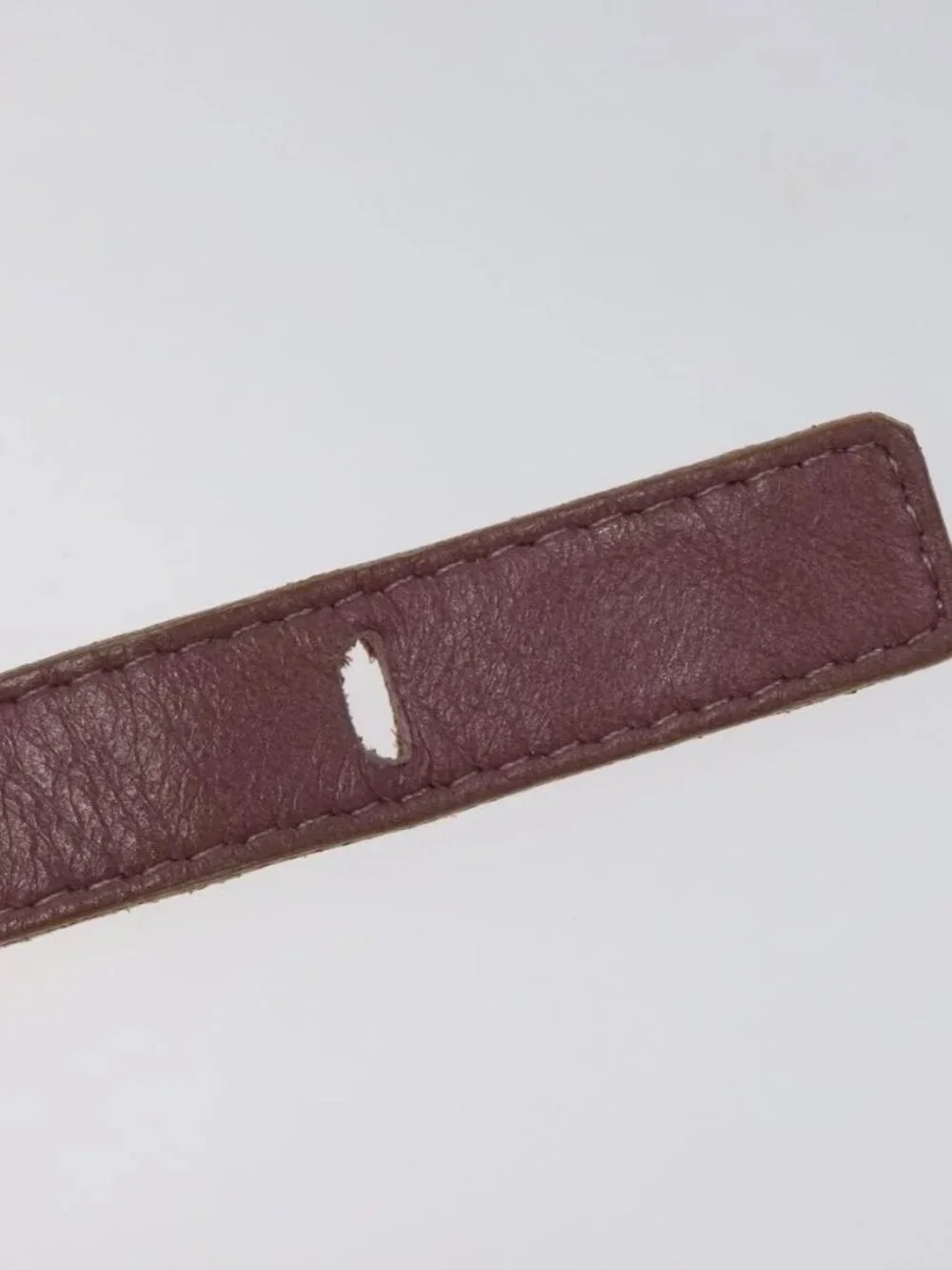 CHANEL Bracelet Leather Purple CC Auth bs23239